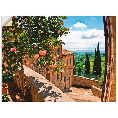 4057738318477 - Wandbild ARTLAND Rosen auf Balkon Toskanalandschaft Bilder Gr B H 80 cm x 60 cm Wandaufkleber - Vinyl Garten Querformat 1 St grün Bild Leinwandbild Kunstdrucke Bilder als Alubild Leinwandbild Wandaufkleber oder Poster in versch Größen 4057738318477 - Wandbild ARTLAND Rosen auf Balkon Toskanalandschaft Bilder Gr B H 80 cm x 60 cm Wandaufkleber - Vinyl Garten Querformat 1 St grün Bild Leinwandbild Kunstdrucke Bilder als Alubild Leinwandbild Wandaufkleber oder Poster in versch Größen