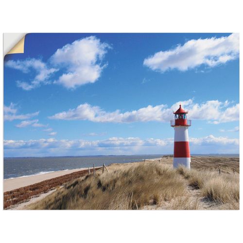4057738284857 - Wandbild ARTLAND Leuchtturm Sylt Bilder Gr B H 80 cm x 60 cm Wandaufkleber - Vinyl Gebäude Querformat 1 St blau Bild Leinwandbild Kunstdrucke Bilder als Alubild Leinwandbild Wandaufkleber oder Poster in versch Größen
