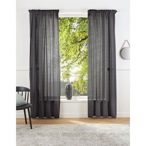 4004567282387 - Vorhang LEGER HOME BY LENA GERCKE Lanea Gardinen Gr 145 cm Multifunktionsband 135 cm grau (anthrazit) Esszimmergardinen Leinenoptikhalbtransparent verschiedene Größen