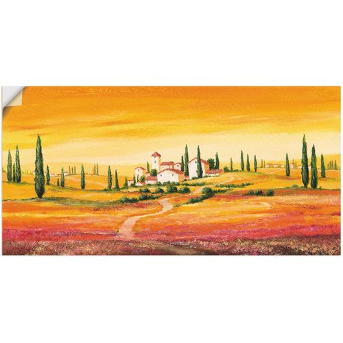 4057738245384 - Wandbild ARTLAND Traumhafte toskanische Landschaft Bilder Gr B H 40 cm x 20 cm Wandaufkleber - Vinyl Europa 1 St orange Bild Poster Bilder als Alubild Leinwandbild Wandaufkleber oder in versch Größen