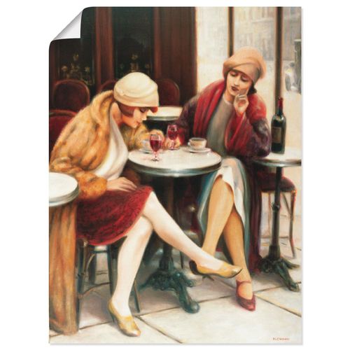 4055327601542 - Wandbild ARTLAND Cafe II Bilder Gr B H 45 cm x 60 cm Poster Frau Hochformat 1 St bunt Bild Leinwandbild Kunstdrucke Bilder als Leinwandbild Wandaufkleber oder Poster in versch Größen