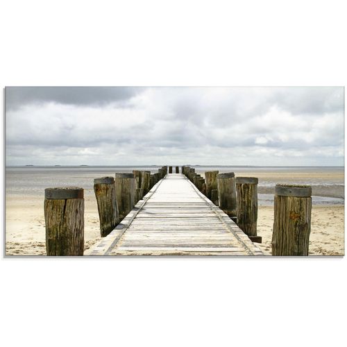 4058661624581 - Glasbild ARTLAND Steg ins Watt Bilder Gr B H 100 cm x 50 cm Glasbild Strand 1 St beige (naturfarben) Glasbilder in verschiedenen Größen 4058661624581 - Glasbild ARTLAND Steg ins Watt Bilder Gr B H 100 cm x 50 cm Glasbild Strand 1 St beige (naturfarben) Glasbilder in verschiedenen Größen