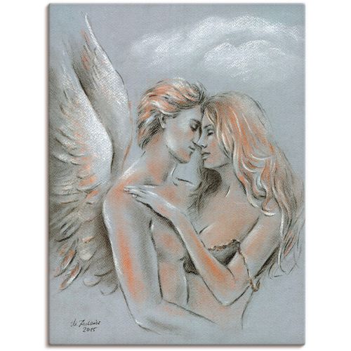 4057738886372 - Wandbild ARTLAND Engel auf Erden Bilder Gr B H 45 cm x 60 cm Leinwandbild klassische Fantasie Hochformat 1 St blau Bild Poster Bilder als Alubild Leinwandbild Wandaufkleber oder in versch Größen