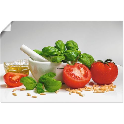4057738680987 - Wandbild ARTLAND Bereit für Pesto Bilder Gr B H 60 cm x 40 cm Poster Lebensmittel Querformat 1 St weiß Bild Leinwandbild Kunstdrucke Bilder als Alubild Leinwandbild Wandaufkleber oder Poster in versch Größen