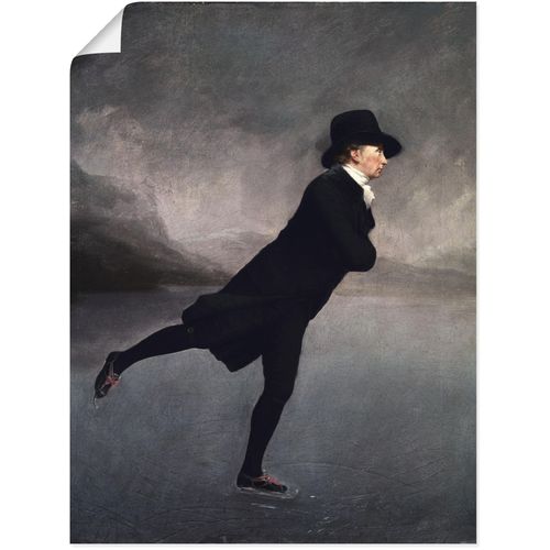 4055327558587 - Wandbild ARTLAND Pfarrer Robert Walker beim Eislaufen Bilder Gr B H 45 cm x 60 cm Poster Mann 1 St grau Bild Poster Bilder als Leinwandbild Wandaufkleber oder in versch Größen
