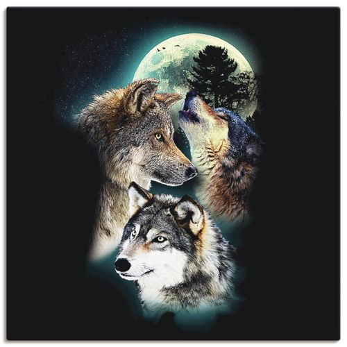 4059745973267 - Wandbild ARTLAND Phantasie Wolf Wölfe mit Mond Bilder Gr B H 50 cm x 50 cm Leinwandbild Wildtiere quadratisch 1 St schwarz Bild Poster Bilder als Alubild Leinwandbild Wandaufkleber oder in versch Größen 4059745973267 - Wandbild ARTLAND Phantasie Wolf Wölfe mit Mond Bilder Gr B H 50 cm x 50 cm Leinwandbild Wildtiere quadratisch 1 St schwarz Bild Poster Bilder als Alubild Leinwandbild Wandaufkleber oder in versch Größen