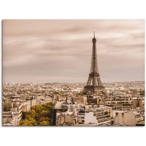 4057738090632 - Wandbild ARTLAND Paris Eiffelturm I Bilder Gr B H 40 cm x 30 cm Leinwandbild Frankreich Querformat 1 St beige (natur) Bild Leinwandbild Kunstdrucke Bilder als Alubild Leinwandbild Wandaufkleber oder Poster in versch Größen