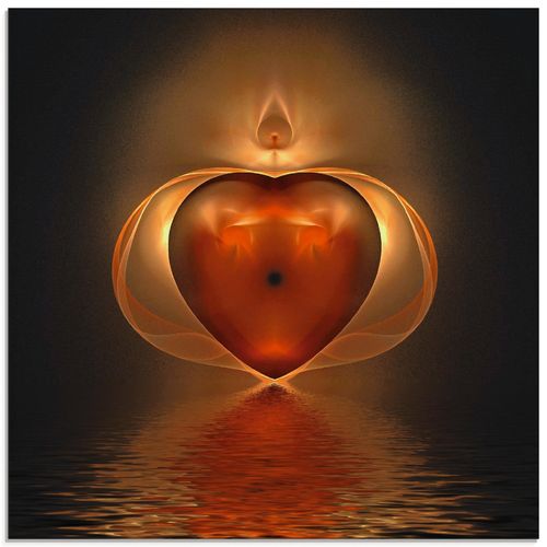 4055327672696 - Glasbild ARTLAND Herz Bilder Gr B H 30 cm x 30 cm Glasbild Herzen quadratisch 1 St goldfarben Bild Glasbild Glasbilder Bilder in verschiedenen Größen