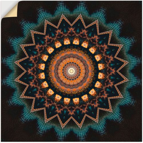 4058661080189 - Wandbild ARTLAND Mandala kosmisches Bewusstsein Bilder Gr B H 100 cm x 100 cm Wandaufkleber - Vinyl Muster quadratisch 1 St beige (naturfarben) Bild Poster Bilder als Alubild Leinwandbild Wandaufkleber oder in versch Größen