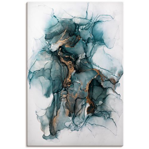 4062144816592 - Wandbild ARTLAND Samurai Bilder Gr B H 40 cm x 60 cm Leinwandbild Gegenstandslos Hochformat 1 St blau Kunstdrucke als Alubild Leinwandbild Wandaufkleber oder Poster in versch Größen