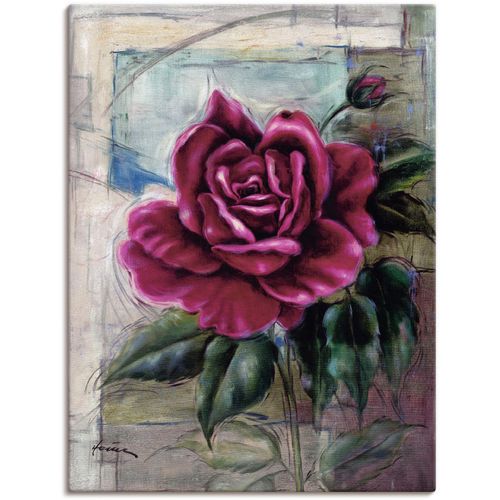 4055327155236 - Wandbild ARTLAND Rose II Bilder Gr B H 30 cm x 40 cm Leinwandbild Blumen 1 St lila Bild Poster Bilder als Alubild Leinwandbild Wandaufkleber oder in versch Größen