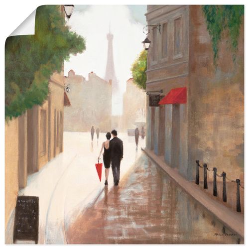 4055327732321 - Wandbild ARTLAND Paris Romanze I Bilder Gr B H 40 cm x 40 cm Poster Frankreich quadratisch 1 St beige (naturfarben) Bild Poster Bilder als Leinwandbild Wandaufkleber oder in versch Größen