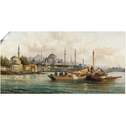 4055327564359 - Wandbild ARTLAND Handelsschiffe vor Hagia Sophia Bilder Gr B H 60 cm x 30 cm Poster Boote & Schiffe 1 St blau Bild Poster Bilder als Leinwandbild Wandaufkleber oder in versch Größen