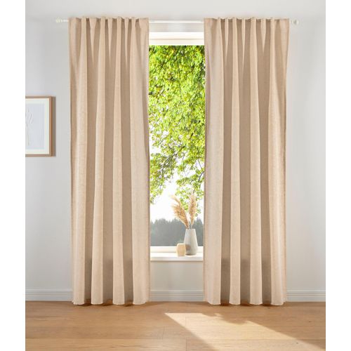 4004567281823 - Vorhang LESKA Gr 3 beige (sand) B132cm H225cm Jacquard Polyacryl Polyester LEGER HOME BY LENA GERCKE Gardinen blickdicht glatt gewebt monochrom verschiedene Größen