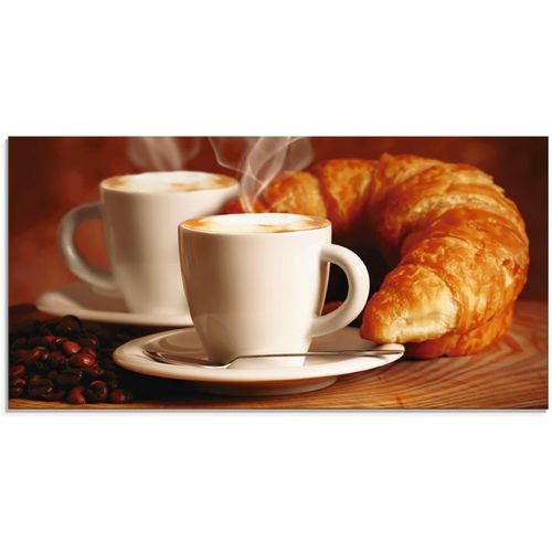 4058661618344 - Glasbild ARTLAND Dampfender Cappuccino und Croissant Bilder Gr B H 60 cm x 30 cm Getränke 1 St braun Glasbilder Bilder in verschiedenen Größen 4058661618344 - Glasbild ARTLAND Dampfender Cappuccino und Croissant Bilder Gr B H 60 cm x 30 cm Getränke 1 St braun Glasbilder Bilder in verschiedenen Größen