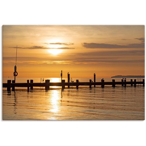 4062144642047 - Wandbild ARTLAND Morgenidylle am Ostseestrand Bilder Gr B H 30 cm x 20 cm Leinwandbild Küstenbilder Querformat 1 St braun Kunstdrucke als Alubild Leinwandbild Wandaufkleber oder Poster in versch Größen