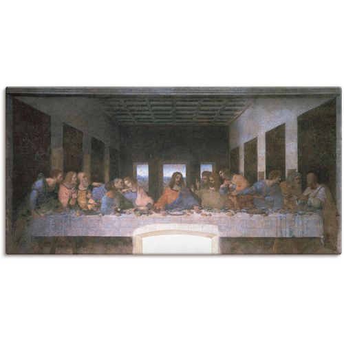 4062144525173 - Wandbild ARTLAND Das letzte Abendmahl Bilder Gr B H 40 cm x 20 cm Leinwandbild Religion 1 St braun Bild Poster Bilder als Leinwandbild Wandaufkleber oder in versch Größen
