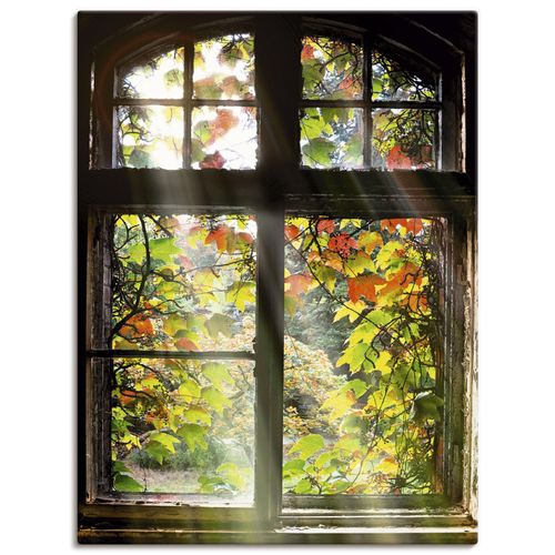 4055327242783 - Wandbild ARTLAND Altbau Bilder Gr B H 45 cm x 60 cm Leinwandbild Fenster & Türen Hochformat 1 St braun Bild Metallbild Metallbilder Bilder als Alubild Leinwandbild Wandaufkleber oder Poster in versch Größen