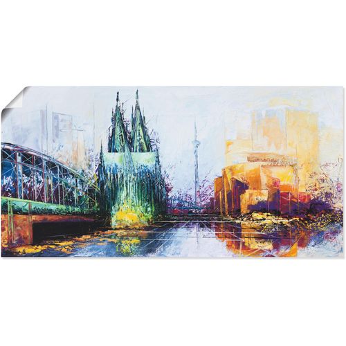 4059745941754 - Wandbild ARTLAND Köln Skyline Bilder Gr B H 40 cm x 20 cm Poster Deutschland 1 St orange Kunstdrucke Bilder als Alubild Leinwandbild Wandaufkleber oder Poster in versch Größen