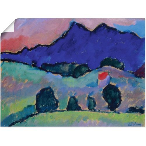 4055327549868 - Wandbild ARTLAND Blauer Berg 1910 Bilder Gr B H 60 cm x 45 cm Poster Felder 1 St blau Bild Poster Bilder als Leinwandbild Wandaufkleber oder in versch Größen