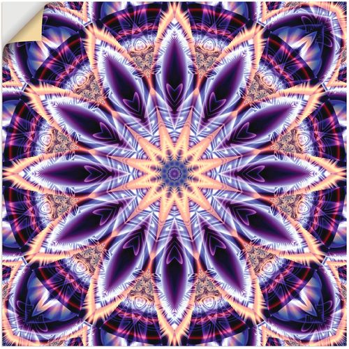 4059745801614 - Wandbild ARTLAND Mandala Stern lila Bilder Gr B H 40 cm x 40 cm Wandaufkleber - Vinyl Muster quadratisch 1 St lila Bild Poster Bilder als Alubild Leinwandbild Wandaufkleber oder in versch Größen