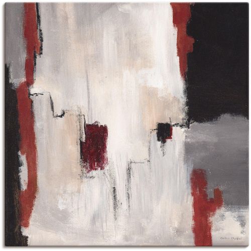4055327224024 - Wandbild ARTLAND Rot an Grau I - Abstrakt Bilder Gr B H 40 cm x 40 cm Leinwandbild Gegenstandslos 1 St grau Bild Poster Bilder als Alubild Leinwandbild Wandaufkleber oder in versch Größen