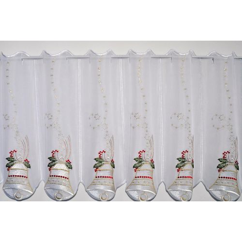 4028298292651 - Scheibengardine STICKEREIEN PLAUEN Glockenzauber Gr 3 bunt B160cm H40cm Voile Polyester Gardinen mit echter Plauener Spitze Stickerei 4028298292651 - Scheibengardine STICKEREIEN PLAUEN Glockenzauber Gr 3 bunt B160cm H40cm Voile Polyester Gardinen mit echter Plauener Spitze Stickerei