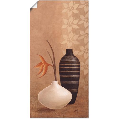 4055327420938 - Wandbild ARTLAND Bauschige Vasen Bilder Gr B H 50 cm x 100 cm Poster Vasen & Töpfe 1 St braun Bild Poster Bilder als Alubild Leinwandbild Wandaufkleber oder in versch Größen