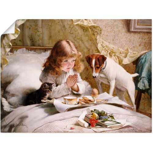 4055327547895 - Wandbild ARTLAND Das Gebet 1894 Bilder Gr B H 80 cm x 60 cm Poster Kind 1 St beige (naturfarben) Bild Poster Bilder als Leinwandbild Wandaufkleber oder in versch Größen