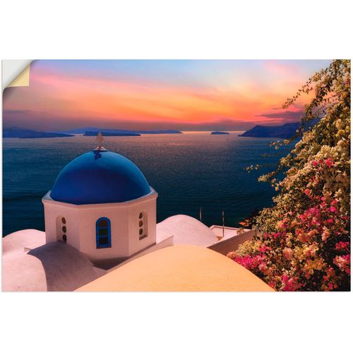 4059745855242 - Wandbild ARTLAND Santorini Bilder Gr B H 30 cm x 20 cm Wandaufkleber - Vinyl Gewässer 1 St blau Bild Kunstdruck Kunstdrucke Bilder als Alubild Leinwandbild Wandaufkleber oder Poster in versch Größen