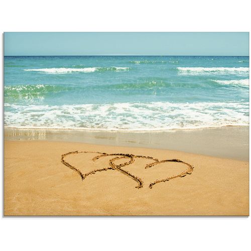 4055327056359 - Glasbild ARTLAND Herzen im Sand Bilder Gr B H 80 cm x 60 cm Glasbild Strand 1 St blau Glasbilder in verschiedenen Größen 4055327056359 - Glasbild ARTLAND Herzen im Sand Bilder Gr B H 80 cm x 60 cm Glasbild Strand 1 St blau Glasbilder in verschiedenen Größen