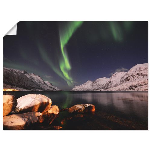 4057738483823 - Wandbild ARTLAND Nordlicht Norwegen II Bilder Gr B H 80 cm x 60 cm Poster Himmel Querformat 1 St grün Bild Poster Bilder als Alubild Leinwandbild Wandaufkleber oder in versch Größen