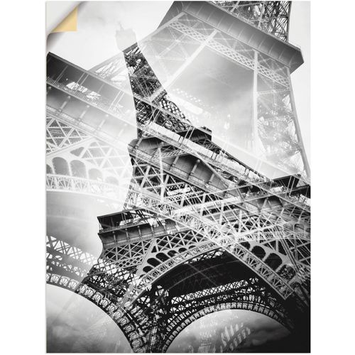 4058661647962 - Wandbild ARTLAND Der doppelte Eiffelturm Bilder Gr B H 90 cm x 120 cm Wandaufkleber - Vinyl Gebäude 1 St schwarz Bild Kunstdruck Leinwandbild Kunstdrucke Bilder als Alubild Leinwandbild Wandaufkleber oder Poster in versch Größen