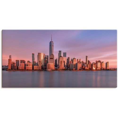4062144640241 - Wandbild ARTLAND New York City Bilder Gr B H 60 cm x 30 cm Leinwandbild New York Querformat 1 St pink Kunstdrucke als Alubild Leinwandbild Wandaufkleber oder Poster in versch Größen
