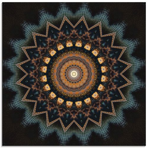 4058661080073 - Glasbild ARTLAND Mandala kosmisches Bewusstsein Bilder Gr B H 30 cm x 30 cm Glasbild Muster quadratisch 1 St beige (naturfarben) Bild Glasbild Glasbilder Bilder in verschiedenen Größen