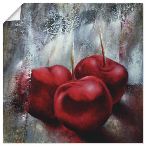 4062144179123 - Wandbild ARTLAND Kirschen Bilder Gr B H 50 cm x 50 cm Poster Speisen quadratisch 1 St rot Bild Poster Bilder als Alubild Leinwandbild Wandaufkleber oder in versch Größen