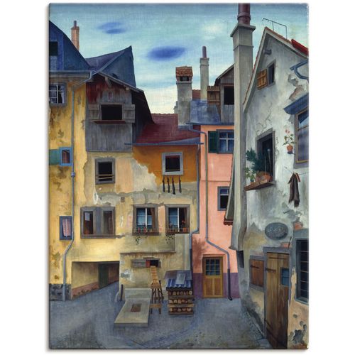 4062144690079 - Wandbild ARTLAND Alte Häuser in Lindau Bilder Gr B H 45 cm x 60 cm Leinwandbild Fenster & Türen Hochformat 1 St blau Kunstdrucke als Alubild Leinwandbild Wandaufkleber oder Poster in versch Größen