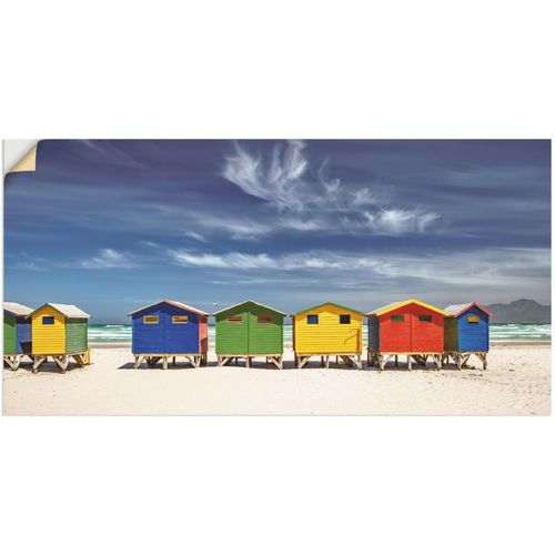 4062144643709 - Wandbild ARTLAND Bunte Strandhäuser bei Kapstadt Bilder Gr B H 60 cm x 30 cm Wandaufkleber - Vinyl Strandbilder Querformat 1 St bunt Kunstdrucke als Alubild Leinwandbild Wandaufkleber oder Poster in versch Größen