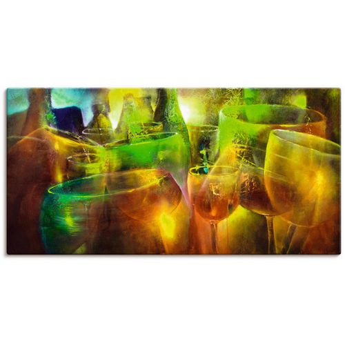 4062144820421 - Wandbild ARTLAND Zu später Stunde Bilder Gr B H 60 cm x 30 cm Leinwandbild Getränke Querformat 1 St gelb Kunstdrucke als Alubild Leinwandbild Wandaufkleber oder Poster in versch Größen