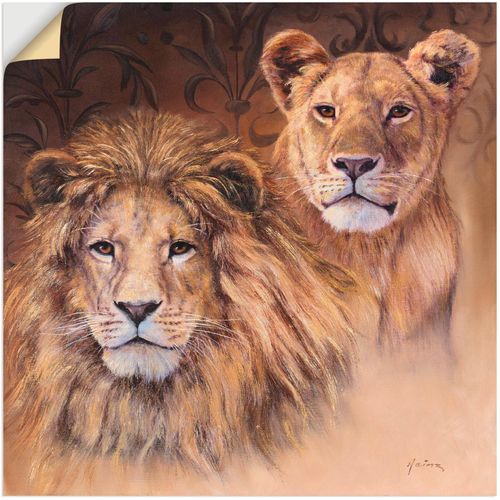 4057738207641 - Wandbild ARTLAND Löwen Bilder Gr B H 50 cm x 50 cm Wandaufkleber - Vinyl Wildtiere 1 St braun Bild Metallbild Metallbilder Bilder als Alubild Leinwandbild Wandaufkleber oder Poster in versch Größen
