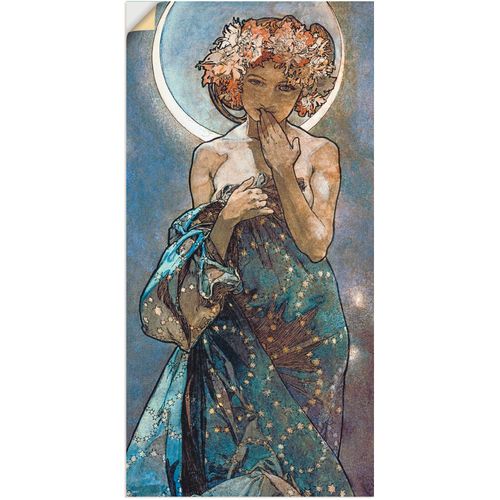 4062144337271 - Wandbild ARTLAND Sterne Der Mond 1902 Bilder Gr B H 30 cm x 60 cm Wandaufkleber - Vinyl Frau 1 St blau Bild Poster Bilder als Alubild Leinwandbild Wandaufkleber oder in versch Größen