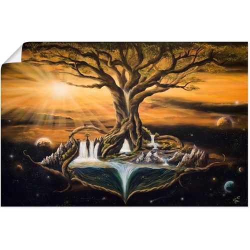 4062144681381 - Wandbild ARTLAND Der Traum der Welten Bilder Gr B H 60 cm x 40 cm Poster Landschaften Querformat 1 St braun Kunstdrucke als Alubild Leinwandbild Wandaufkleber oder Poster in versch Größen