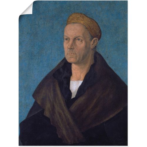 4055327659383 - Wandbild ARTLAND Jakob Fugger der Reiche Um 1518 Bilder Gr B H 60 cm x 80 cm Poster Mann 1 St blau Bild Poster Bilder als Leinwandbild Wandaufkleber oder in versch Größen