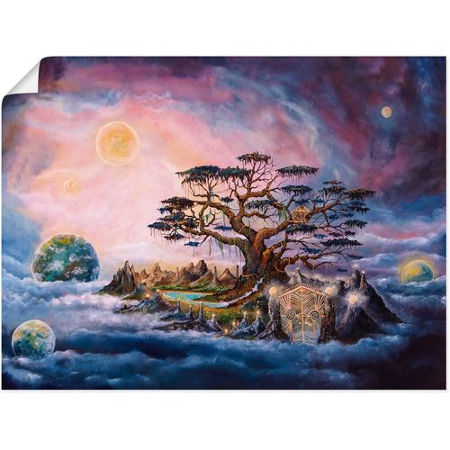 4062144834602 - Wandbild ARTLAND Der Weltenwächter Bilder Gr B H 40 cm x 30 cm Poster klassische Fantasie Querformat 1 St lila Kunstdrucke als Alubild Leinwandbild Wandaufkleber oder Poster in versch Größen