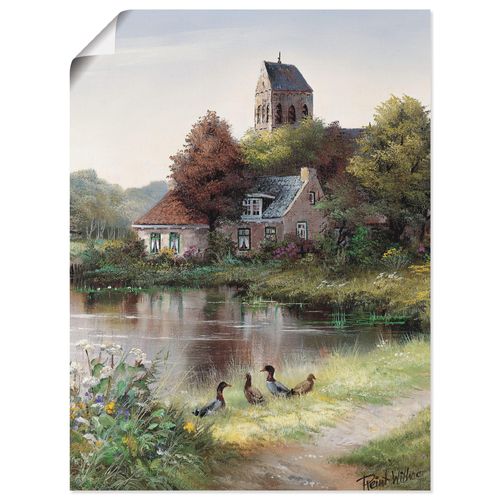4057738460428 - Wandbild ARTLAND Schöner Tag Bilder Gr B H 60 cm x 80 cm Poster Gewässer Hochformat 1 St grün Bild Poster Bilder als Leinwandbild Wandaufkleber oder in versch Größen
