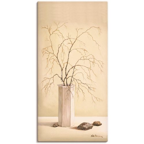 4055327288224 - Wandbild ARTLAND Birkenzweig Bilder Gr B H 50 cm x 100 cm Leinwandbild Vasen & Töpfe 1 St beige (naturfarben) Bild Poster Bilder als Alubild Leinwandbild Wandaufkleber oder in versch Größen