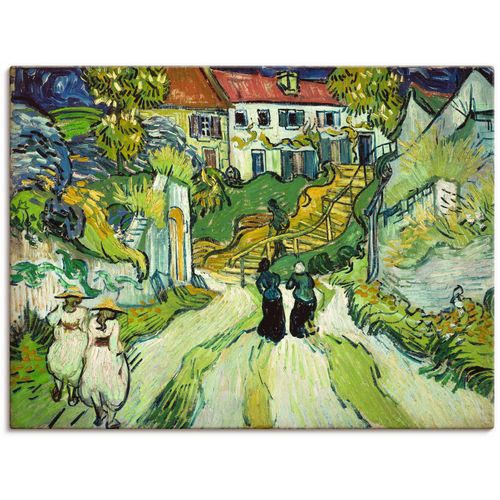 4062144801581 - Wandbild ARTLAND Treppe in Auvers 1890 Bilder Gr B H 40 cm x 30 cm Leinwandbild Wiesen & Baumbilder Querformat 1 St grün Kunstdrucke als Alubild Leinwandbild Wandaufkleber oder Poster in versch Größen