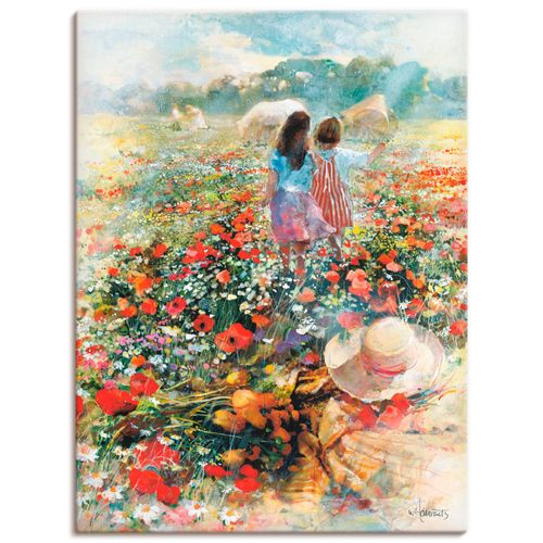 4057738459217 - Wandbild ARTLAND Sommer der Liebe Bilder Gr B H 45 cm x 60 cm Leinwandbild Kind Hochformat 1 St bunt Bild Leinwandbild Kunstdrucke Bilder als Leinwandbild Wandaufkleber oder Poster in versch Größen