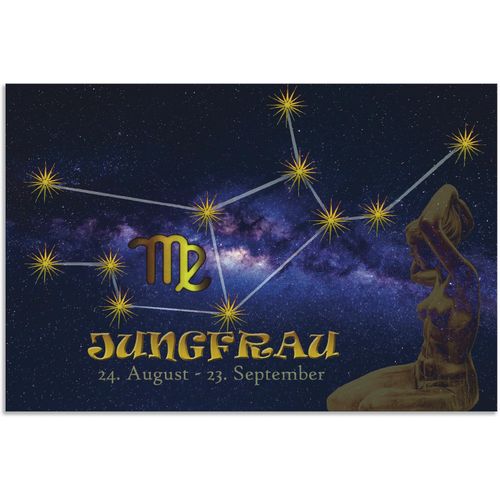 4062144657249 - Wandbild ARTLAND Sternzeichen - Jungfrau Bilder Gr B H 30 cm x 20 cm Alu-Dibond-Druck Bilder von Sternzeichen Querformat 1 St blau Kunstdrucke als Alubild Leinwandbild Wandaufkleber oder Poster in versch Größen