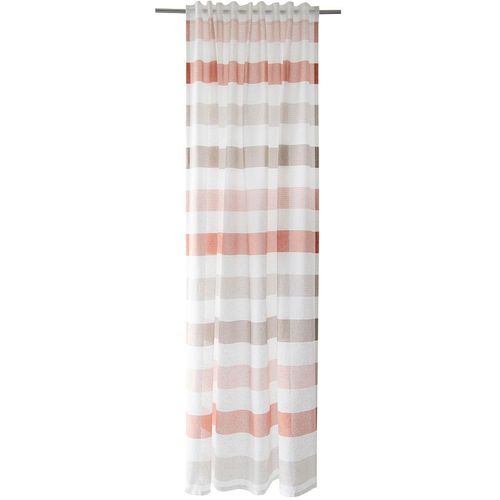4043343548002 - Gardine Jaron Gardinen Gr 245 cm verdeckte Schlaufen 140 cm rot (ziegelrot) Gardine Verdeckte Schlaufen Streifen modern Farbverlauf Wohnzimmer Schlafzimmer